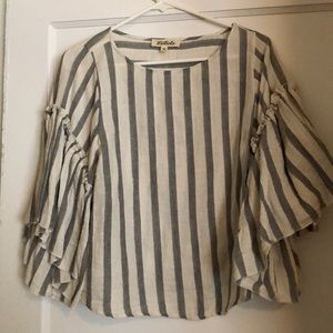 Striped Bell-Sleeve Blouse